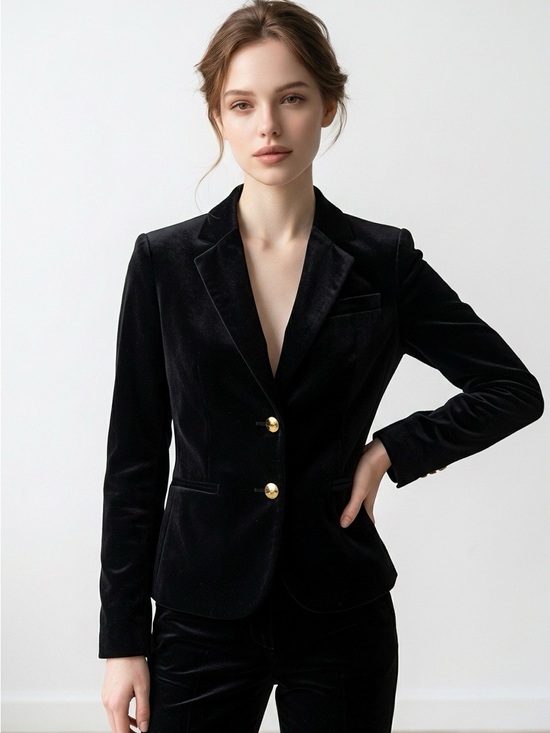 Calvin Klein Jackets & Blazers - Calvin Klein Women's Black Fully Lined Velvet Blazer Size 8P